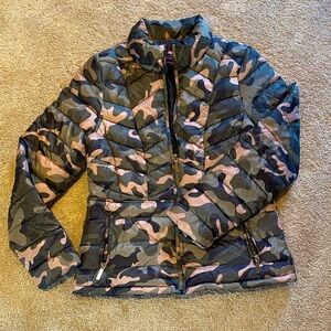 Ci Sono Quilted Puffer Zip Up Camo Jacket Size Medium